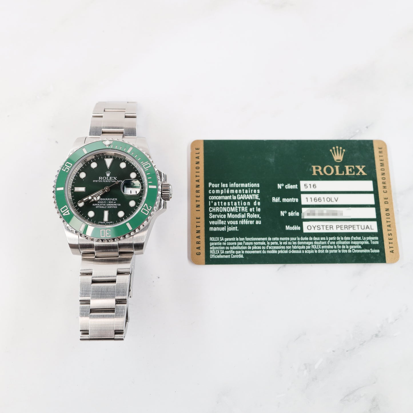 Rolex Submariner 116610LV with Card