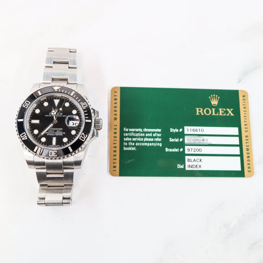 Rolex Submariner 116610 with Card