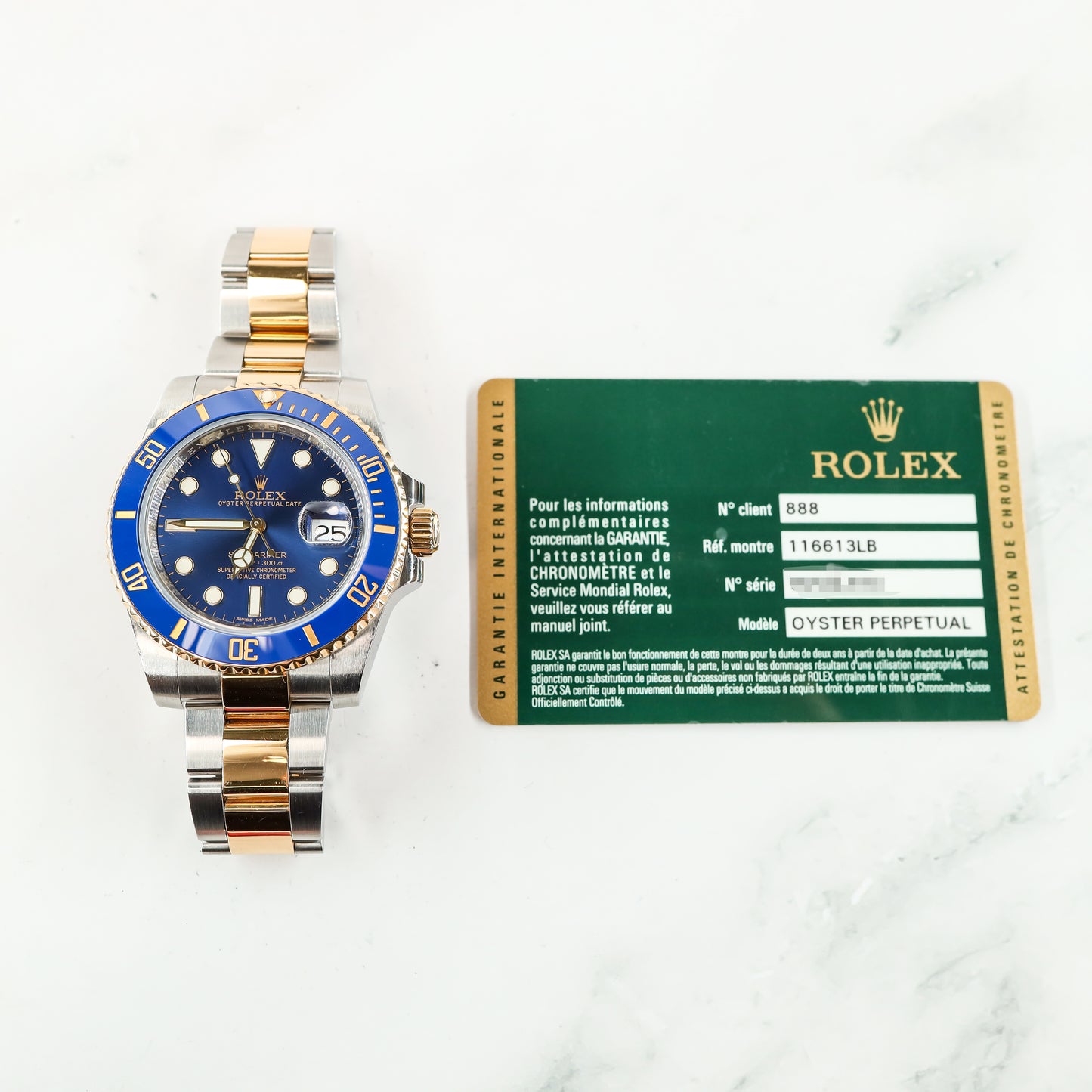 Rolex Submariner 116613LB with Card