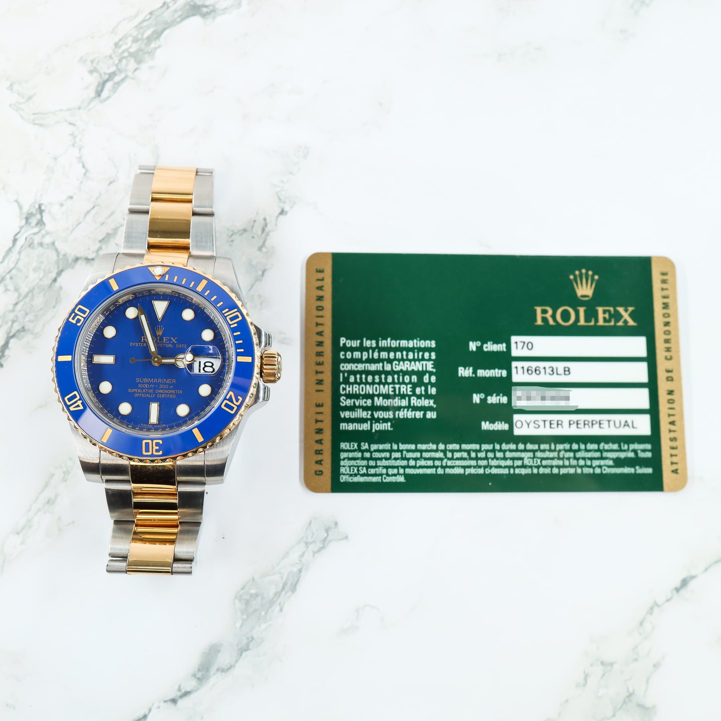 Rolex Submariner 116613LB with Card