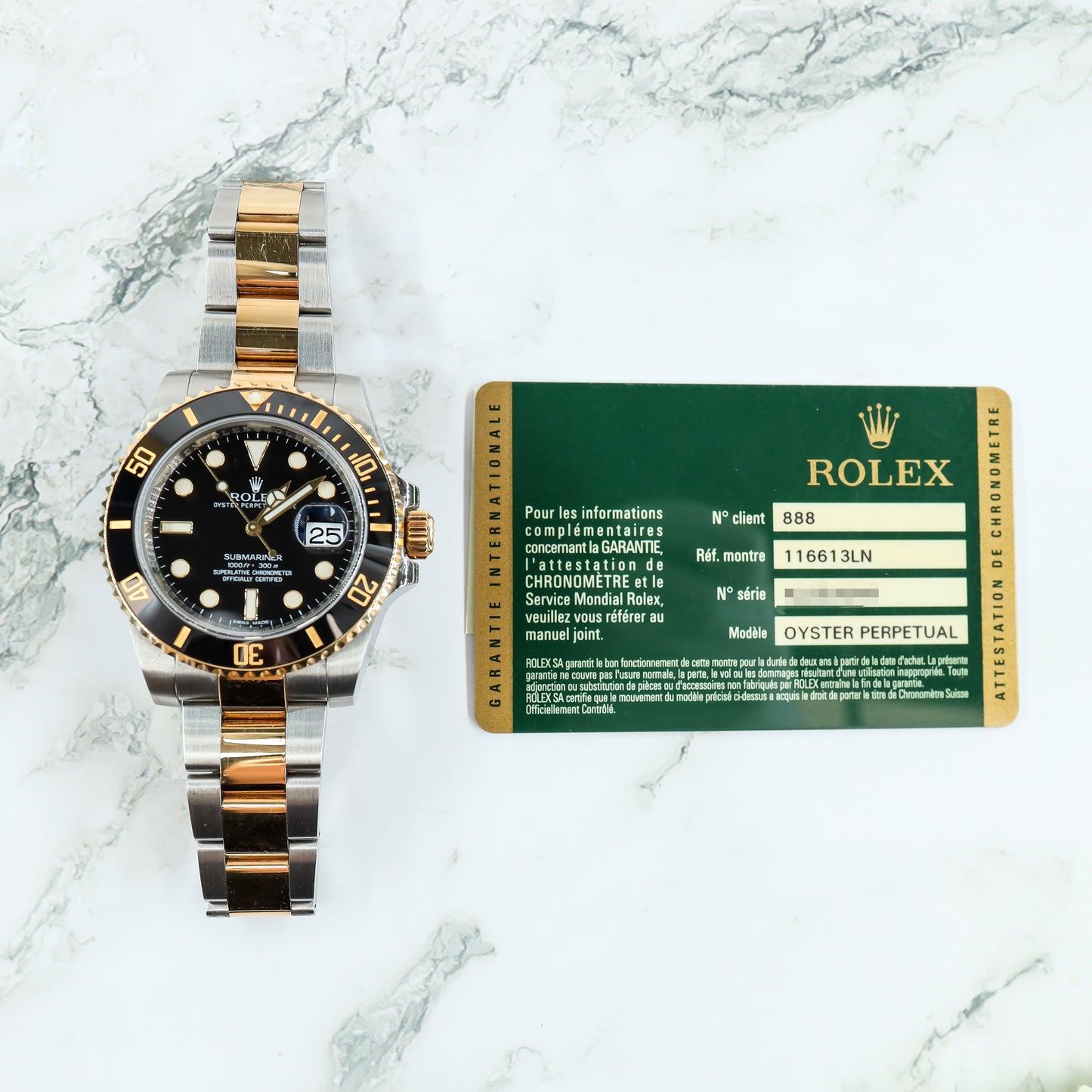 Rolex Submariner 116613LN with Card