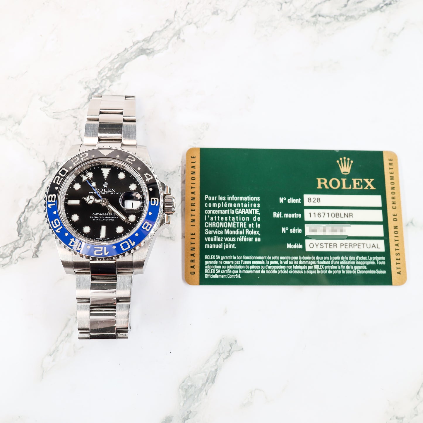 Rolex GMT-Master II 116710BLNR with Card