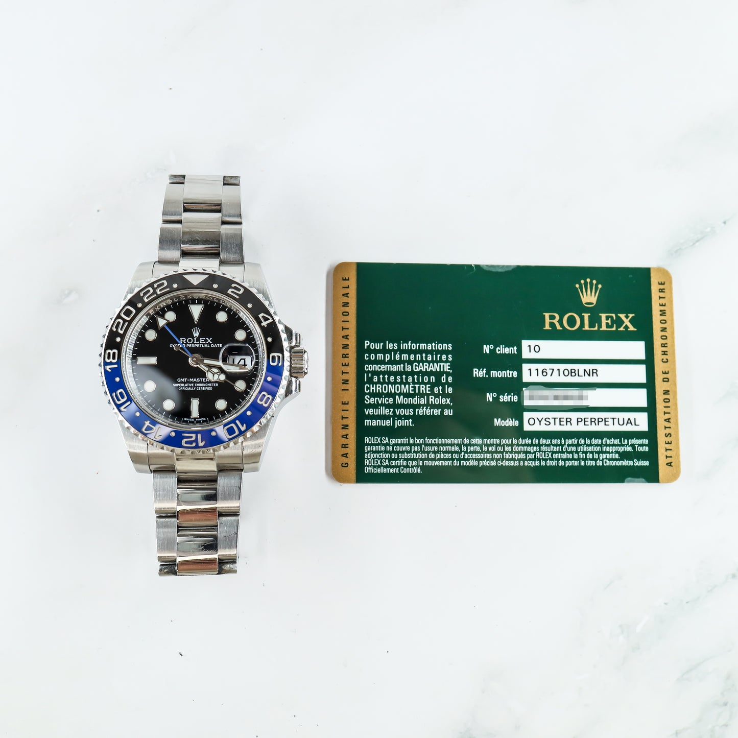 Rolex GMT Master II 116710BLNR with Card