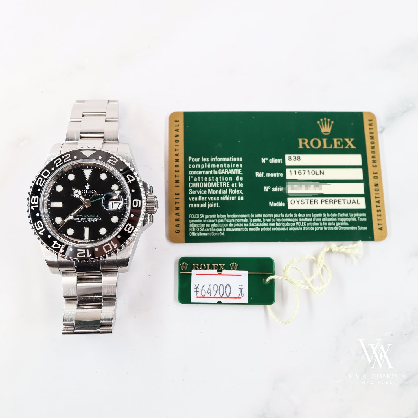 Rolex GMT-Master II 116710LN with Card