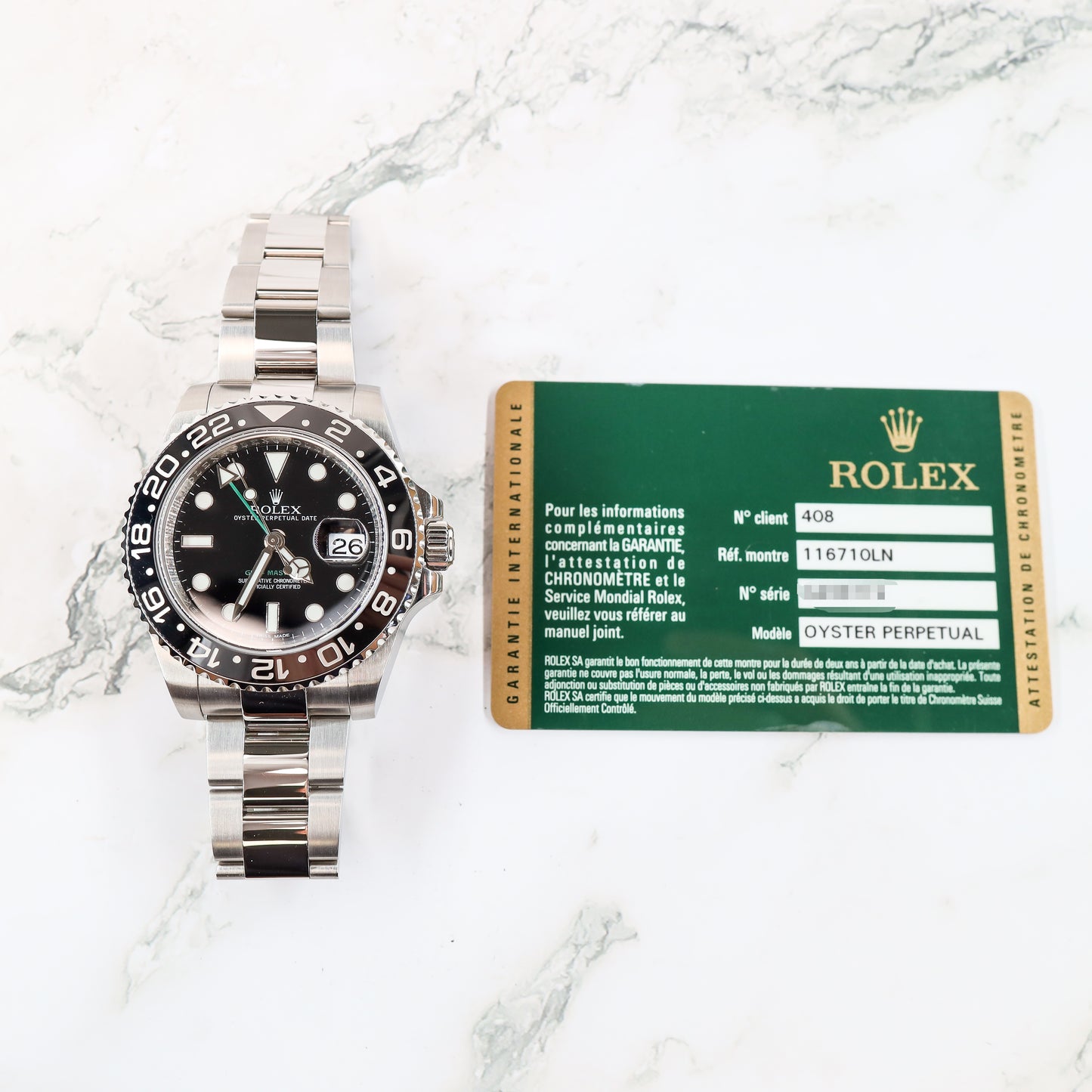 Rolex GMT-Master II 116710LN with Card