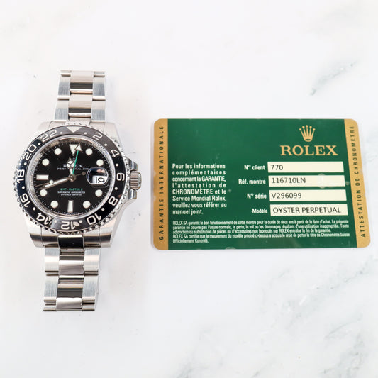 Rolex GMT-Master II 116710LN with Card