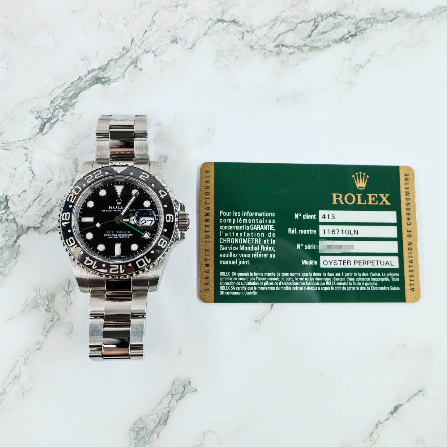 Rolex GMT Master 2 116710LN with Card