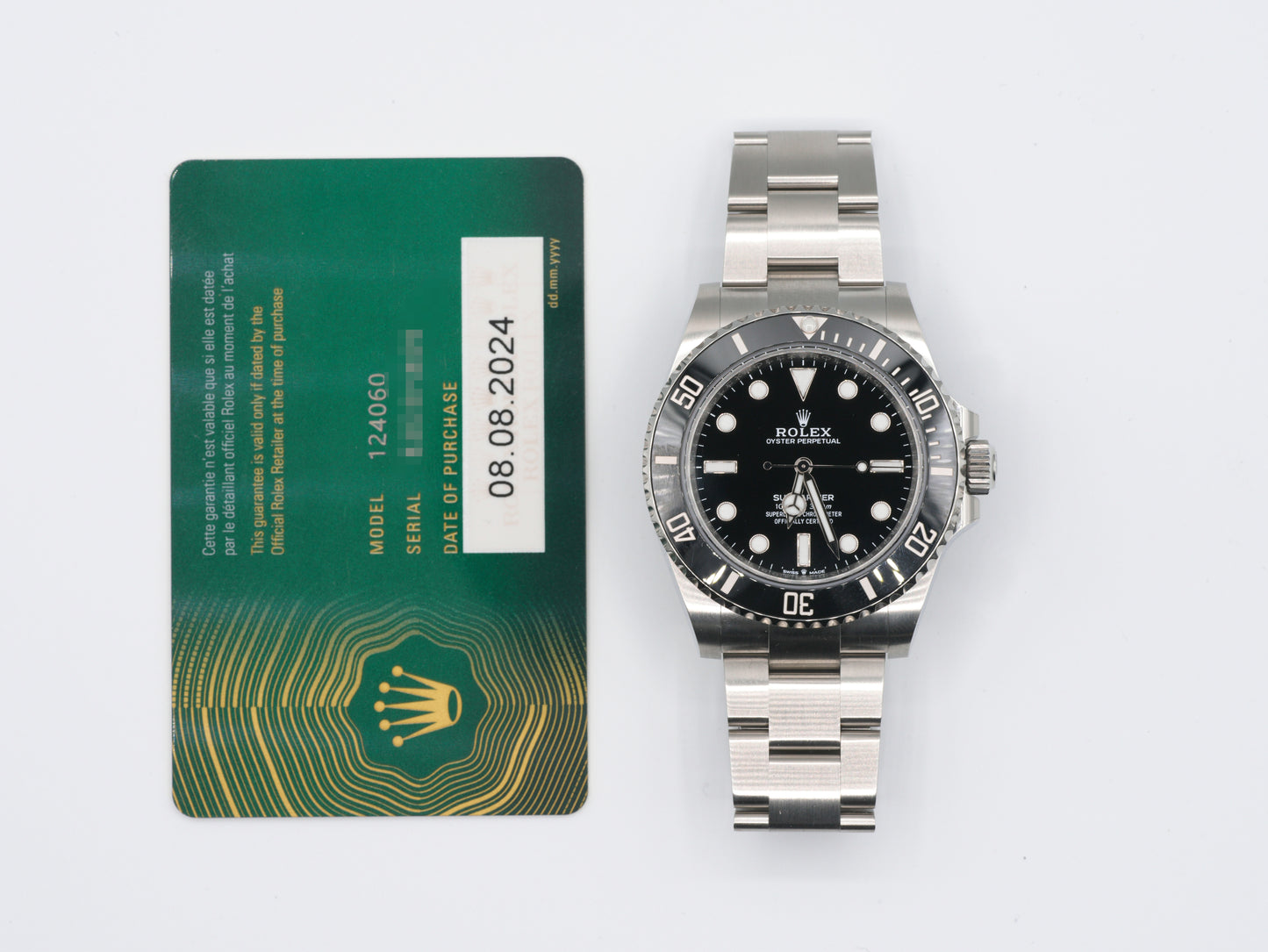 Rolex Submariner 124060 with Card