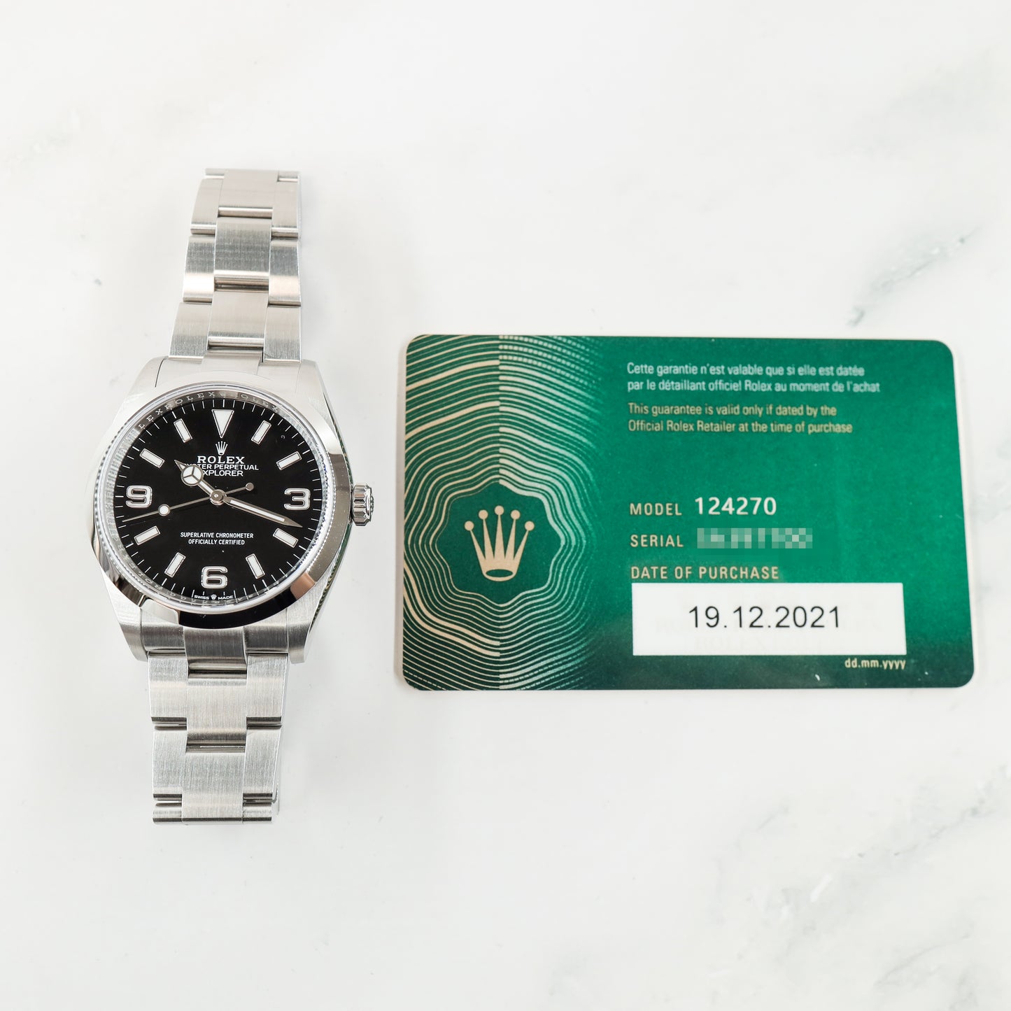 Rolex Explorer 124270 with Card