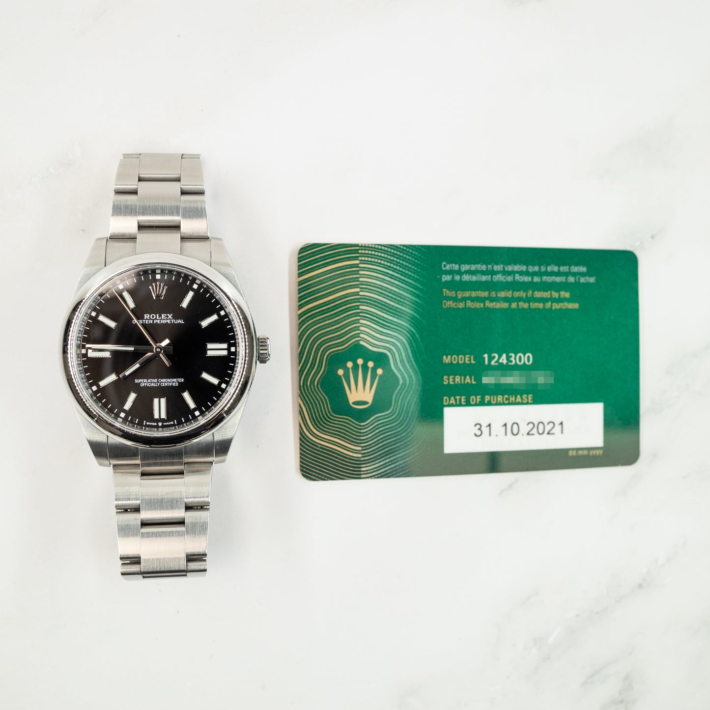 Rolex Oyster Perpetual 124300 with Card