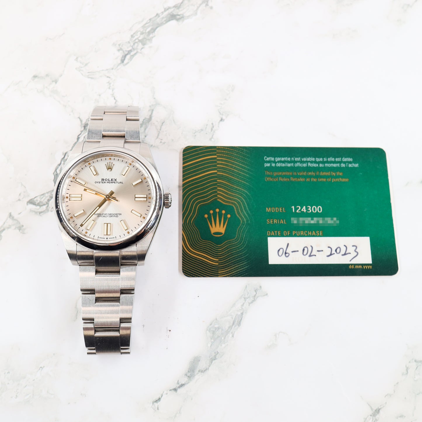 Rolex Oyster Perpetual 124300 with Card