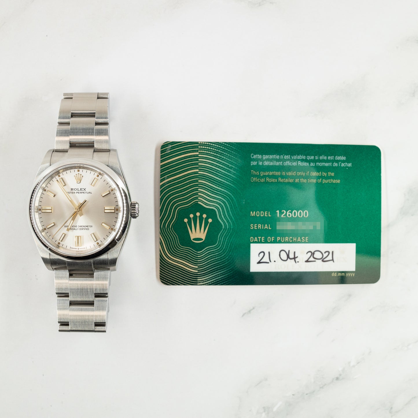 Rolex Oyster Perpetual 126000 with Card