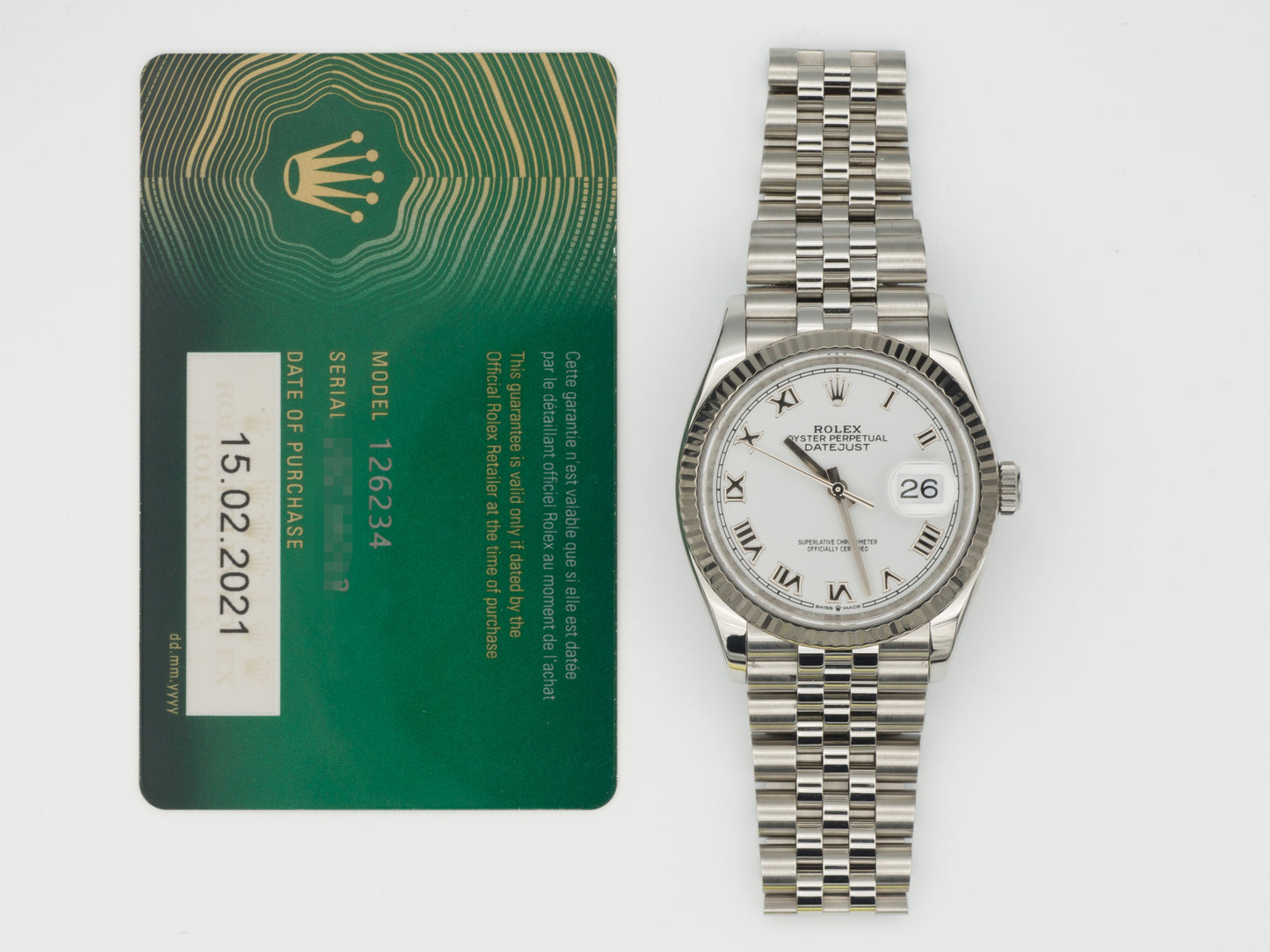 Rolex Datejust 126234 with Card