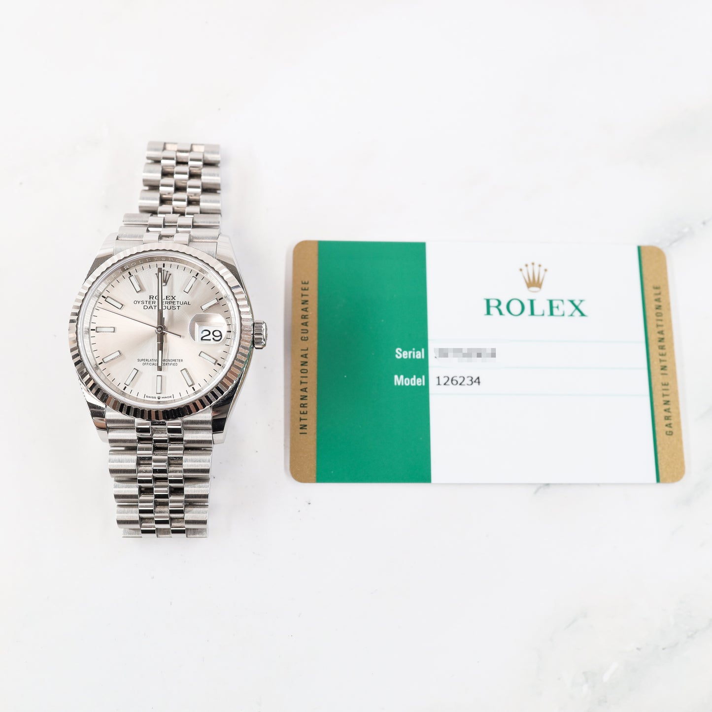 Rolex Datejust 126234 with Card