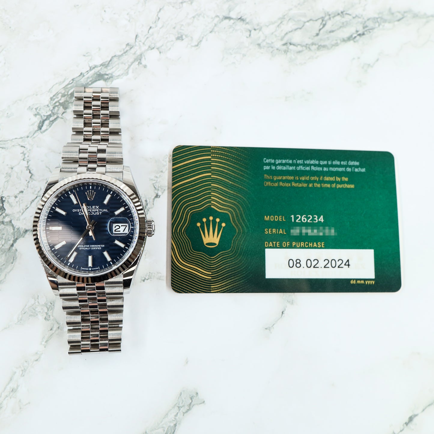 Rolex Datejust 126234 with Card