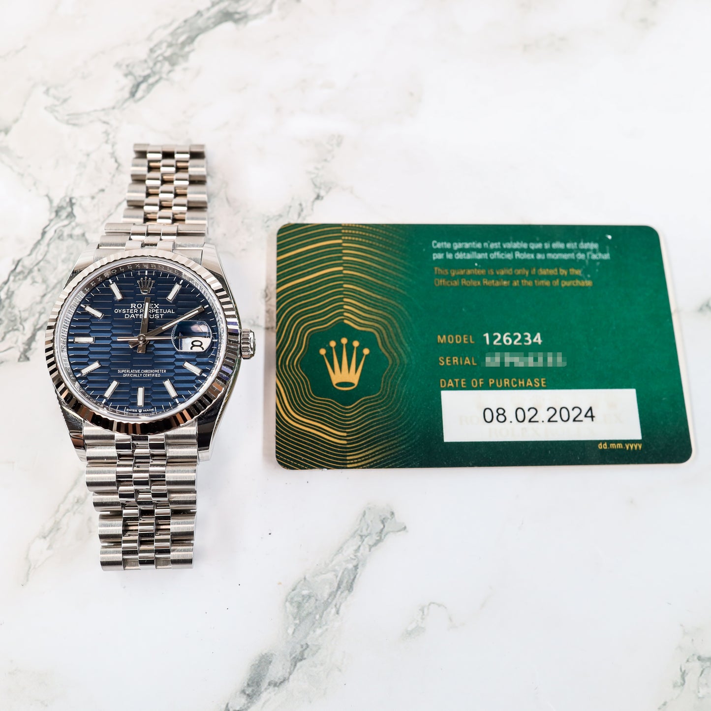 Rolex Datejust 126234 with Card