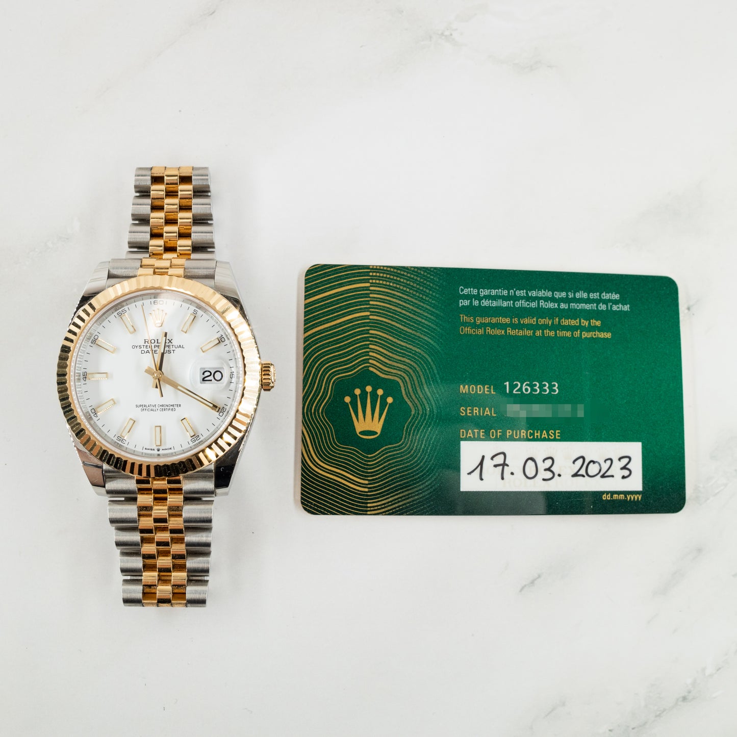 Rolex Datejust 126333 with Card