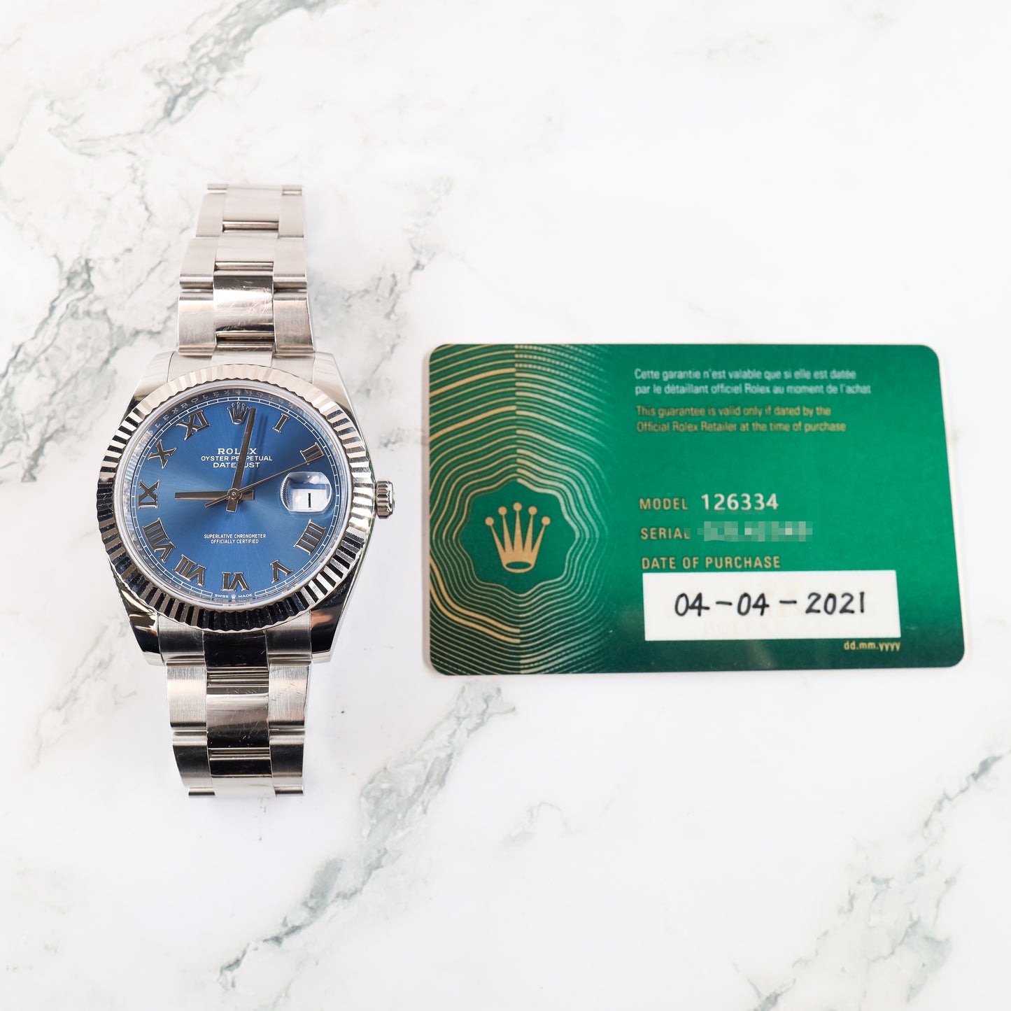 Rolex Datejust 126334 with Card