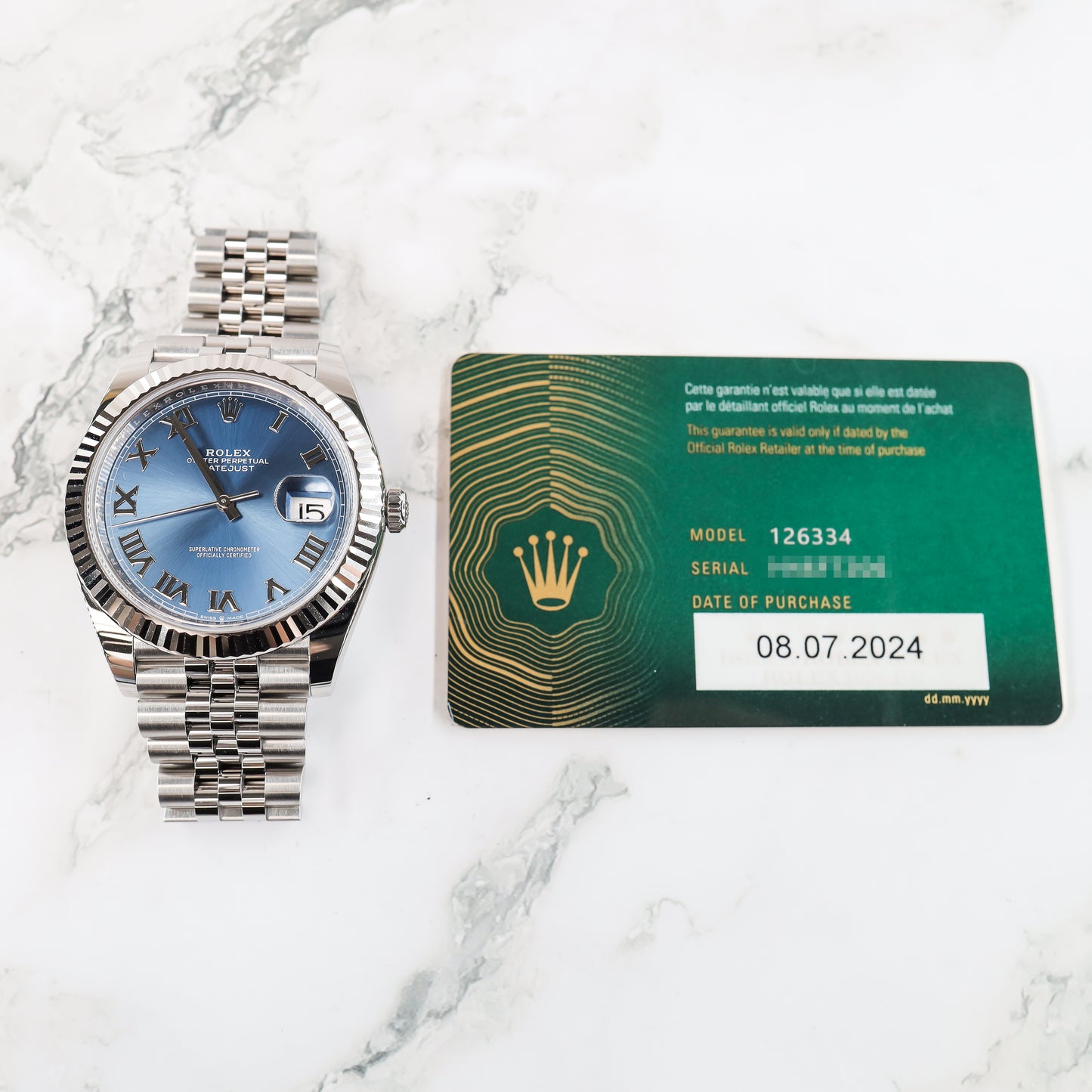 Rolex Datejust 126334 with Card