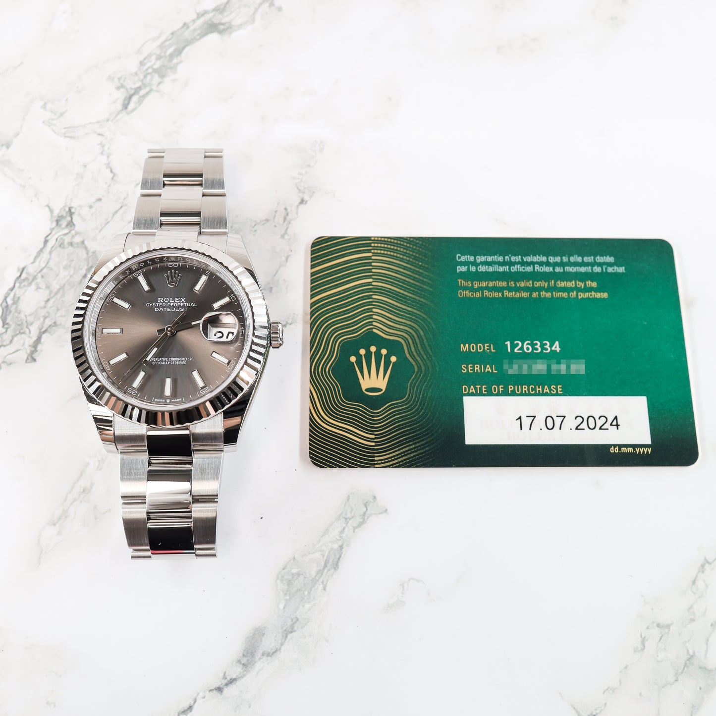 Rolex Datejust 126334 with Card