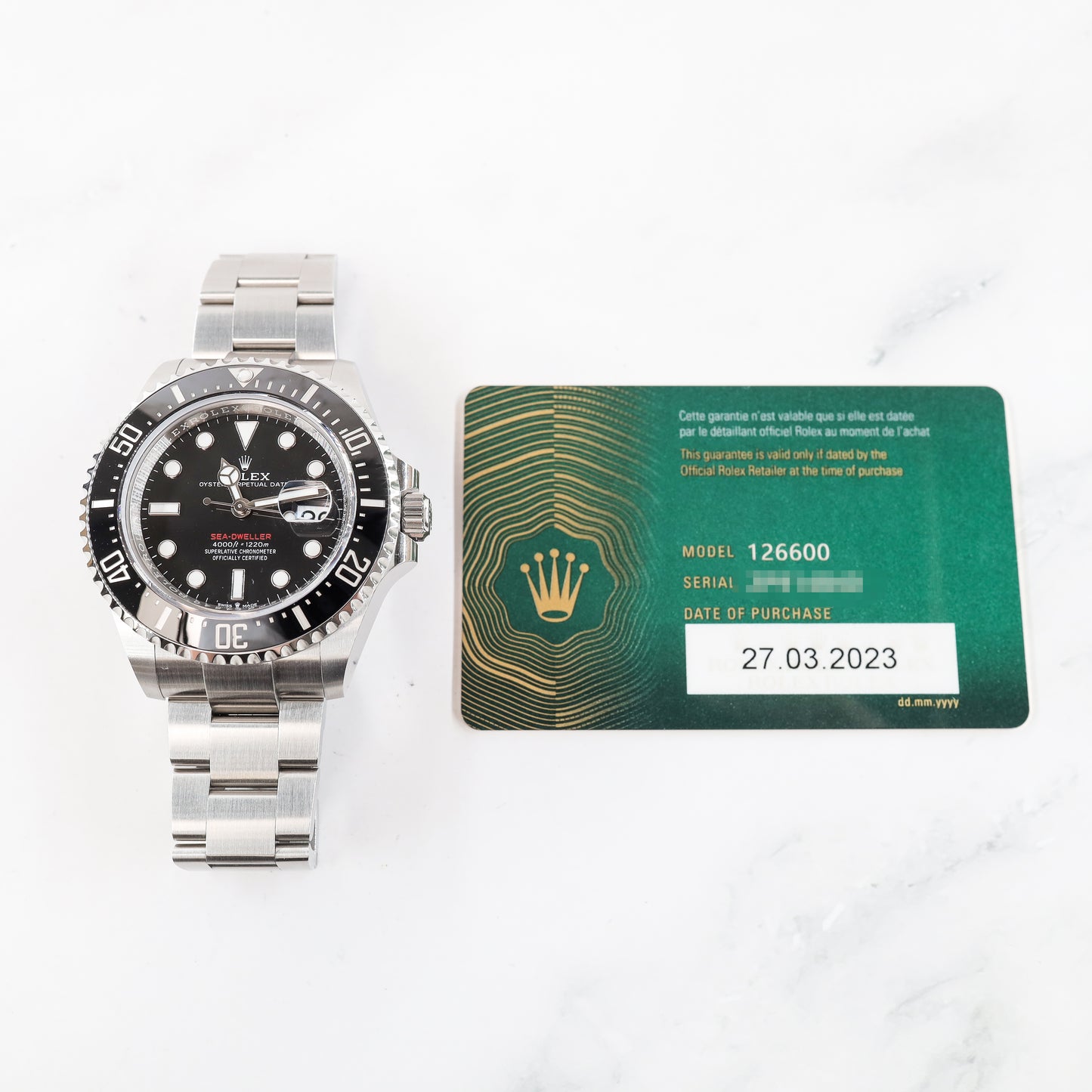 Rolex Sea-Dweller 126600 with Card