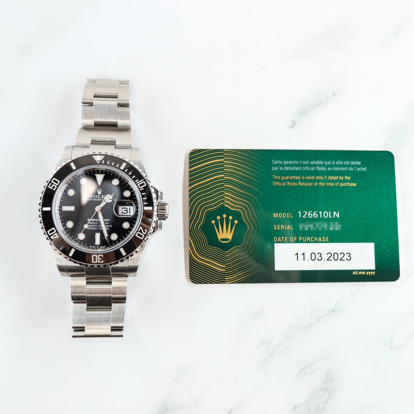 Rolex Submariner 126610LN with Card