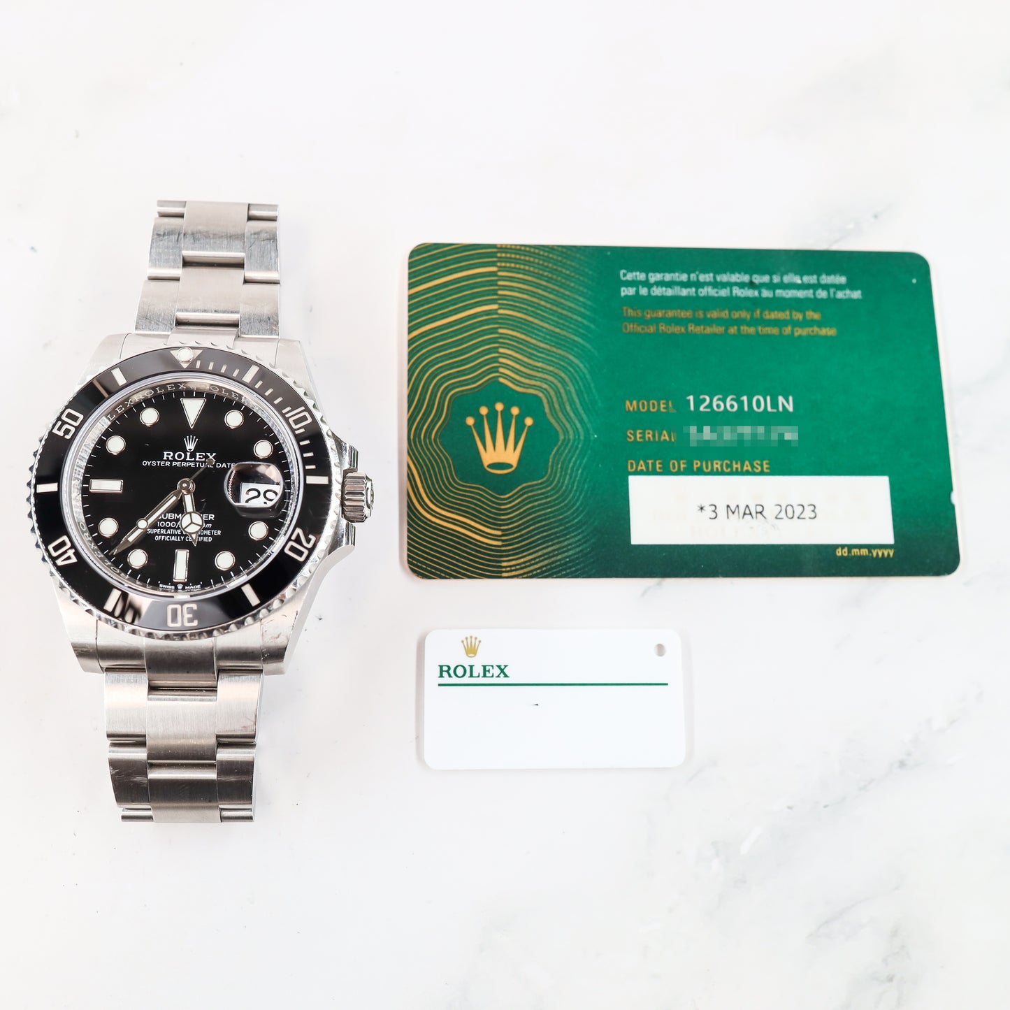 Rolex Submariner 126610LN with Card