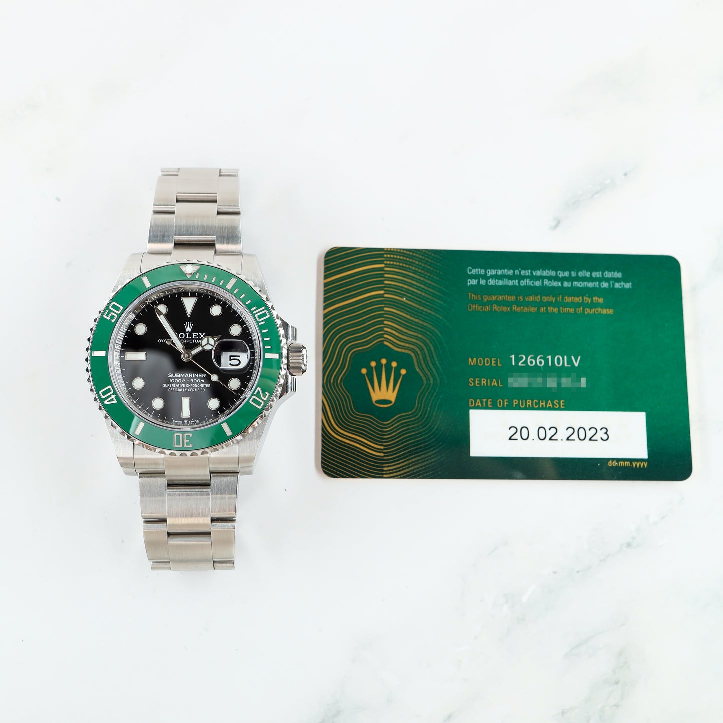 Rolex Submariner 126610LV with Card