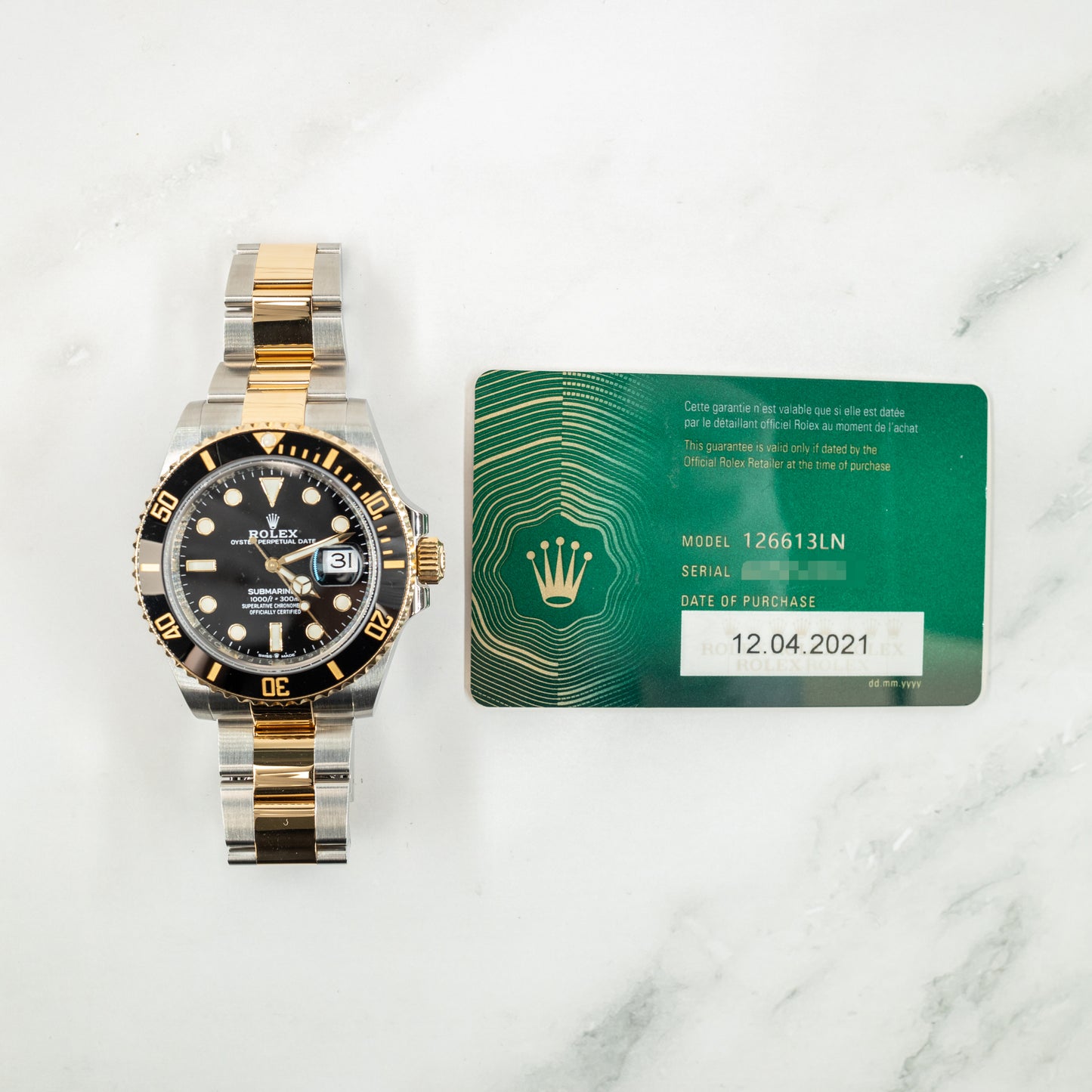 Rolex Submariner 126613LN with Card