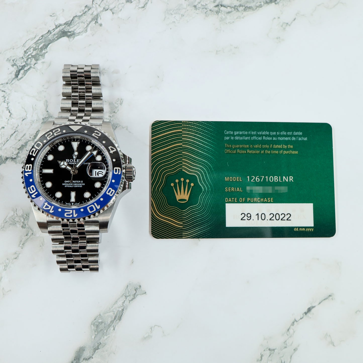 Rolex GMT-Master II 126710BLNR with Card