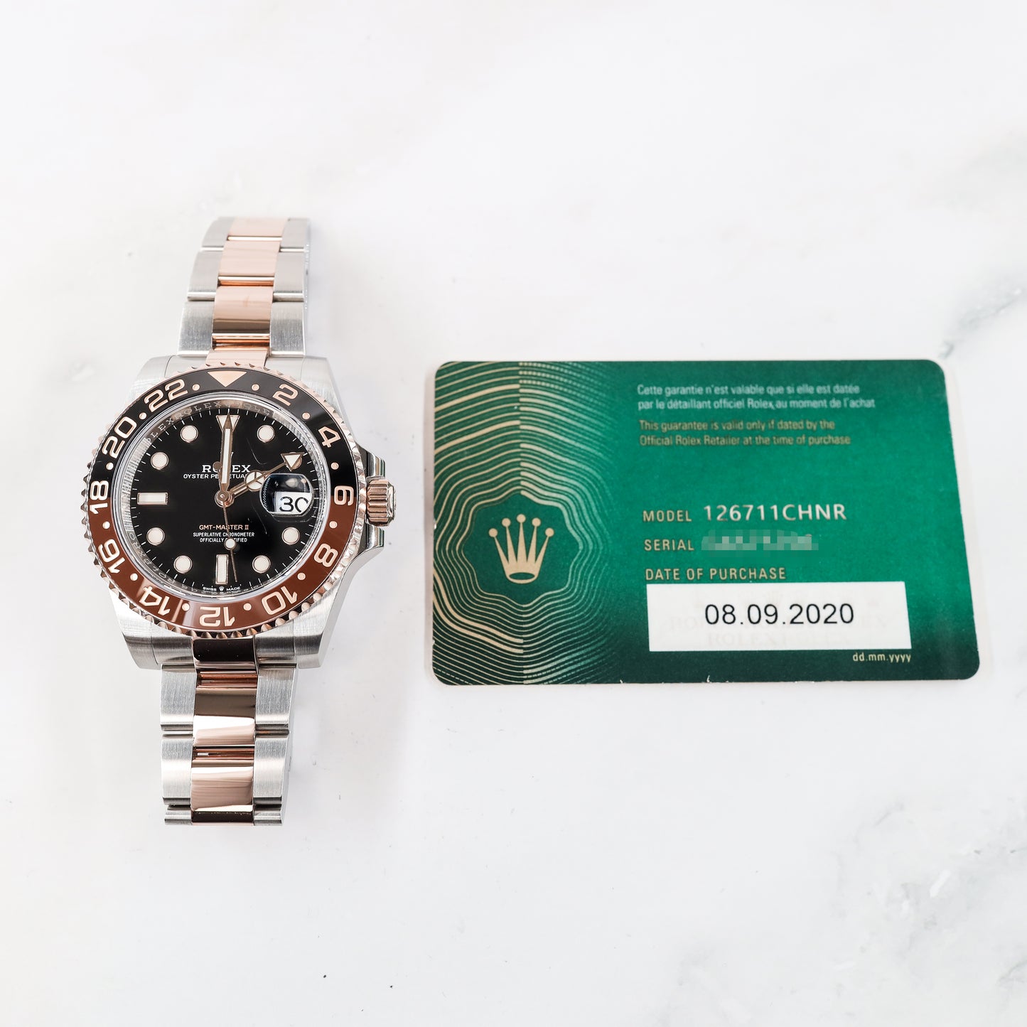 Rolex GMT-Master II 126711CHNR with Card