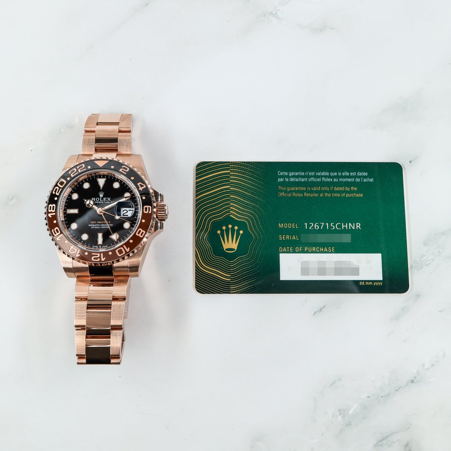 Rolex GMT Master II 126715CHNR with Card