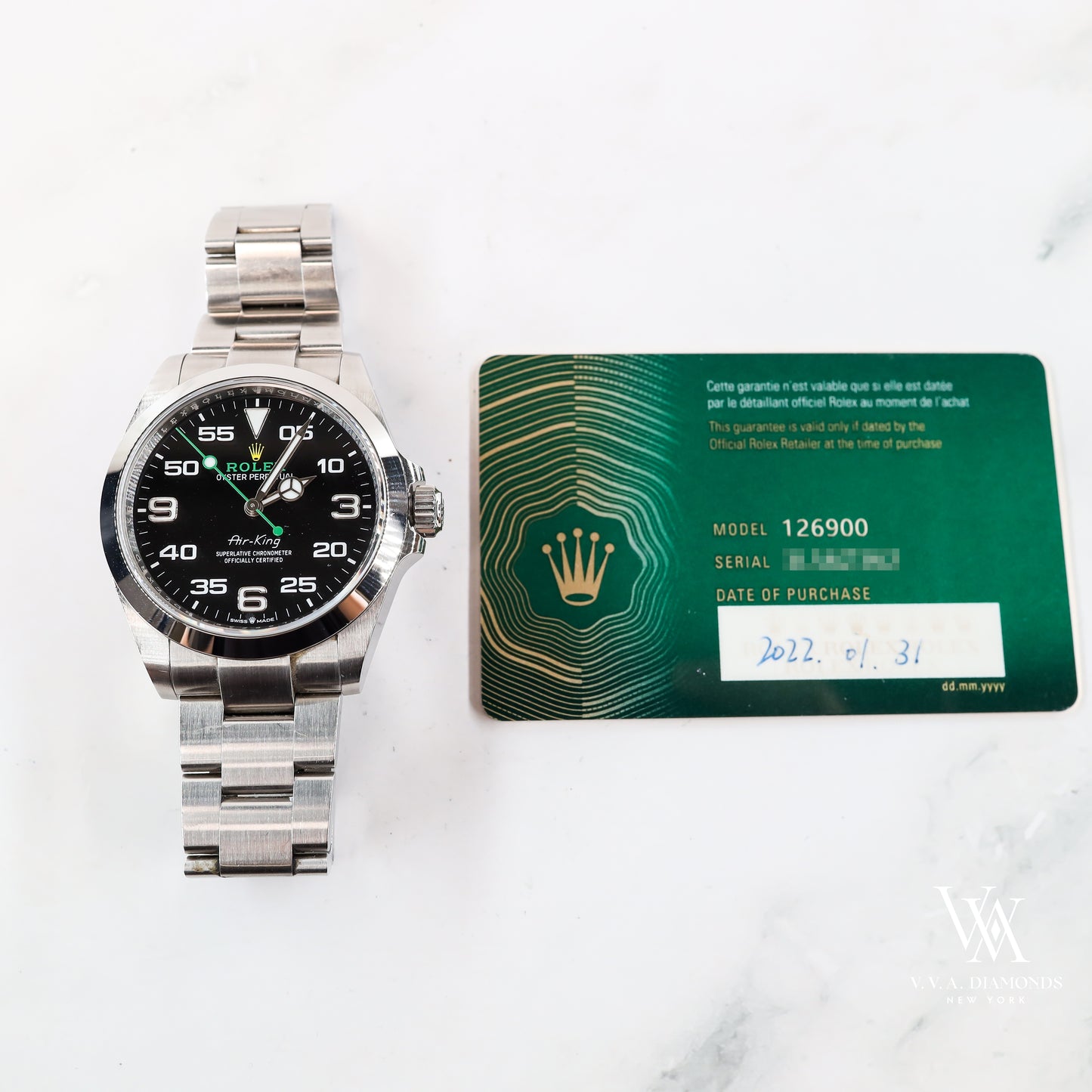 Rolex Air King 126900 with Card