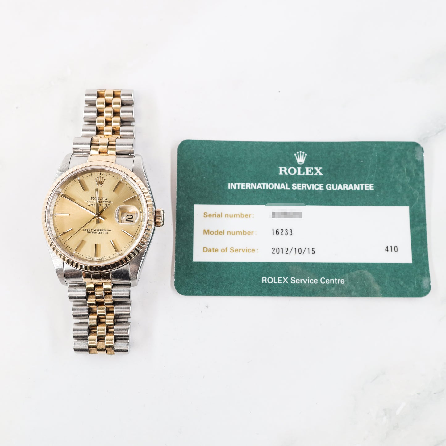 Rolex Datejust 16233 with Card