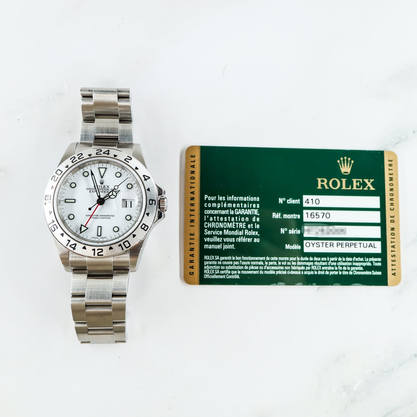 Rolex Explorer 16570 with Card