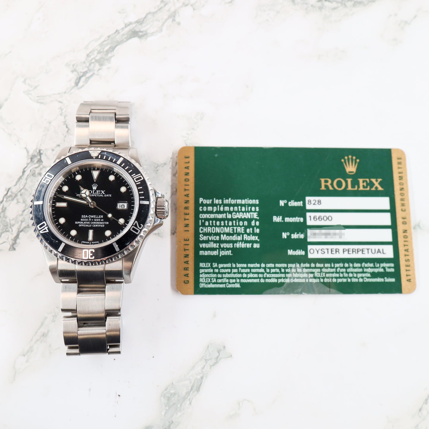 Rolex Sea-Dweller 16600 with Card