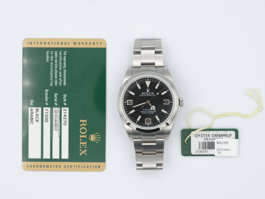 Rolex Explorer 214270 with Card