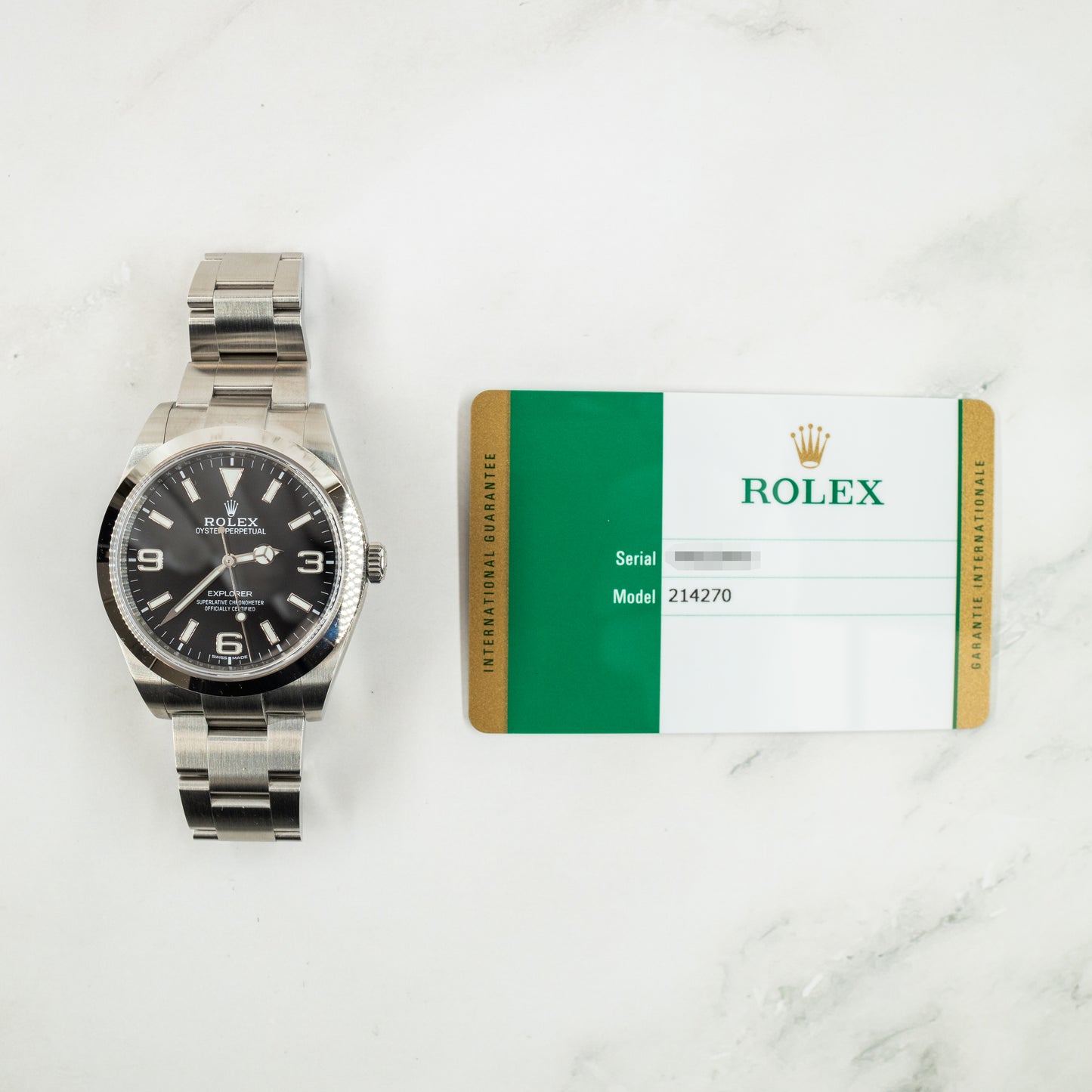 Rolex Explorer 214270 with Card