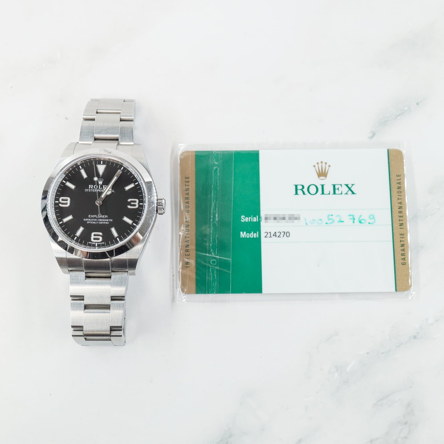 Rolex Explorer 214270 with Card