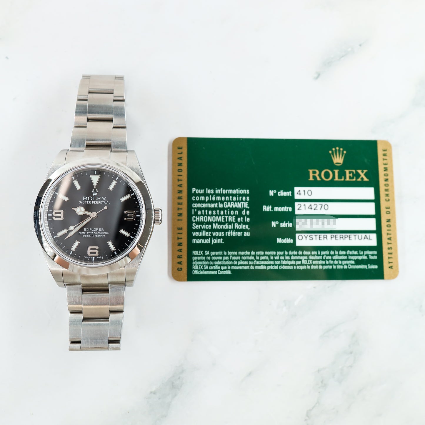 Rolex Explorer 214270 with Card