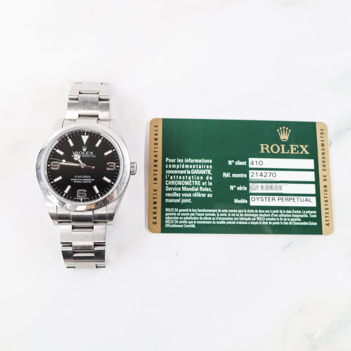 Rolex Explorer 214270 with Card