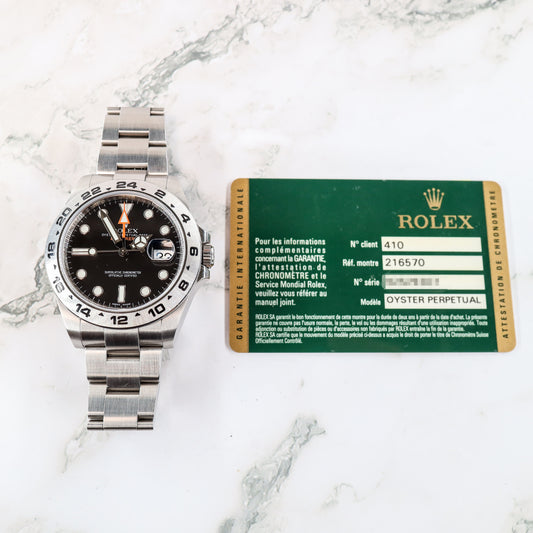 Rolex Explorer II 216570 with Card