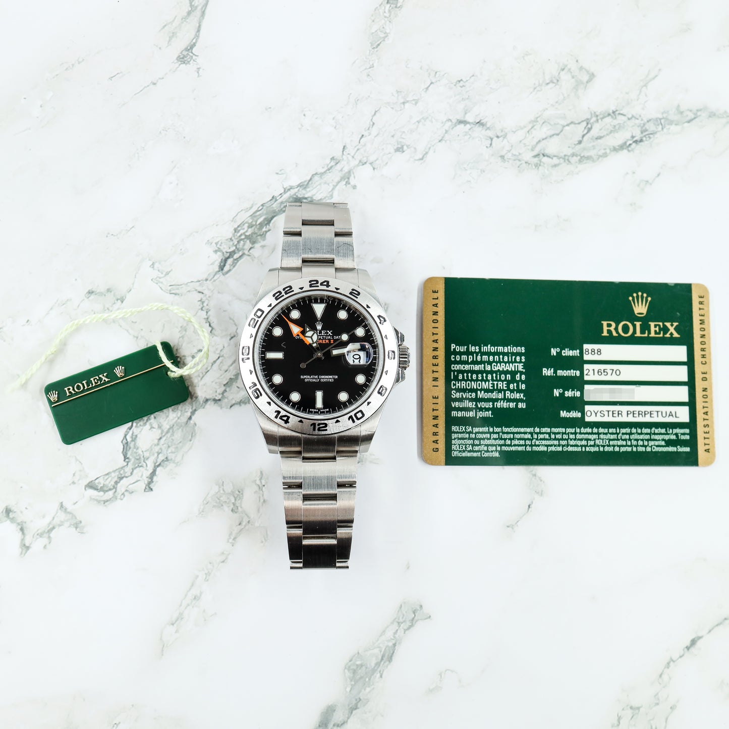 Rolex Explorer II 216570 with Card