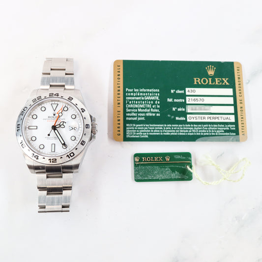 Rolex Explorer II 216570 with Card