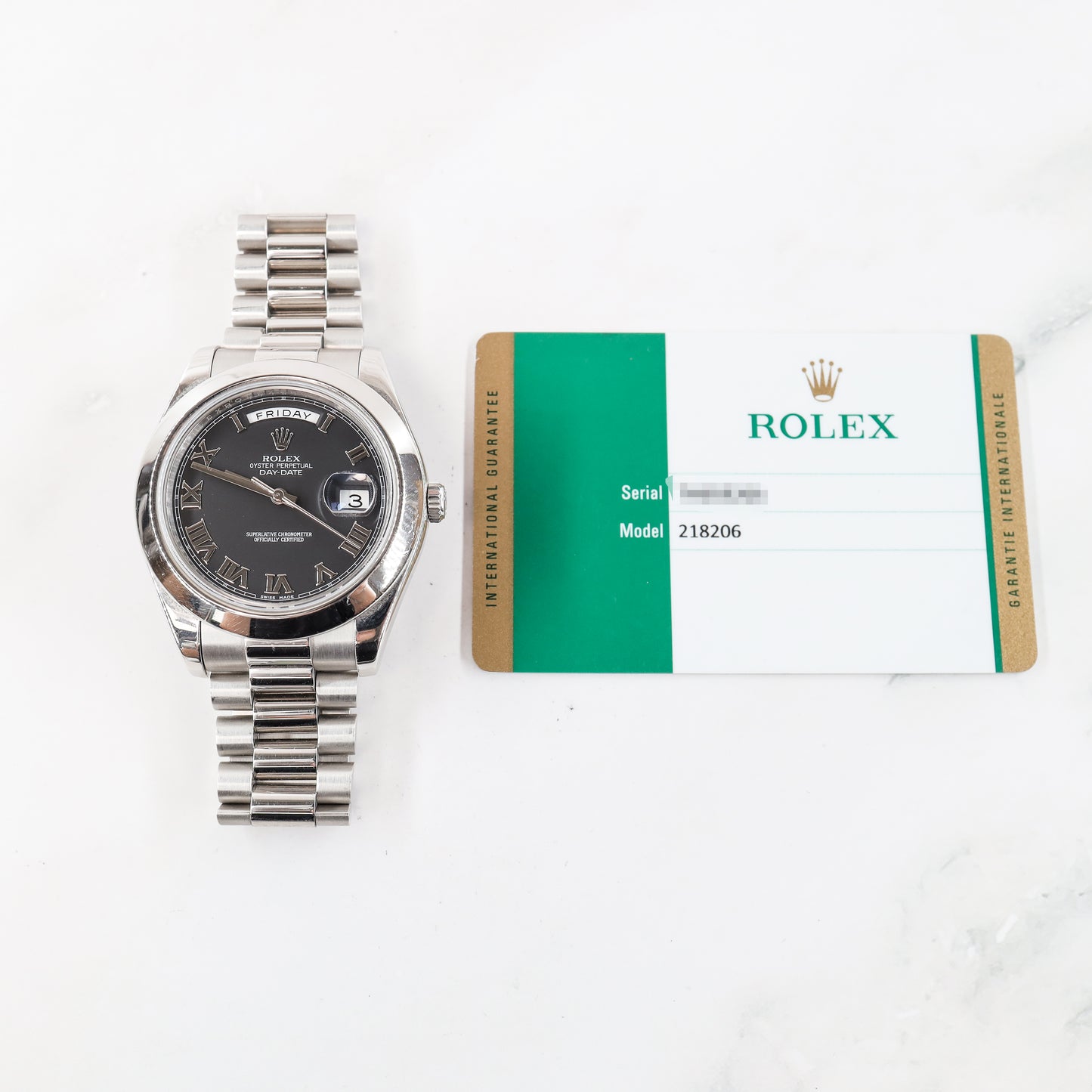 Rolex Day Date 218206 with Card