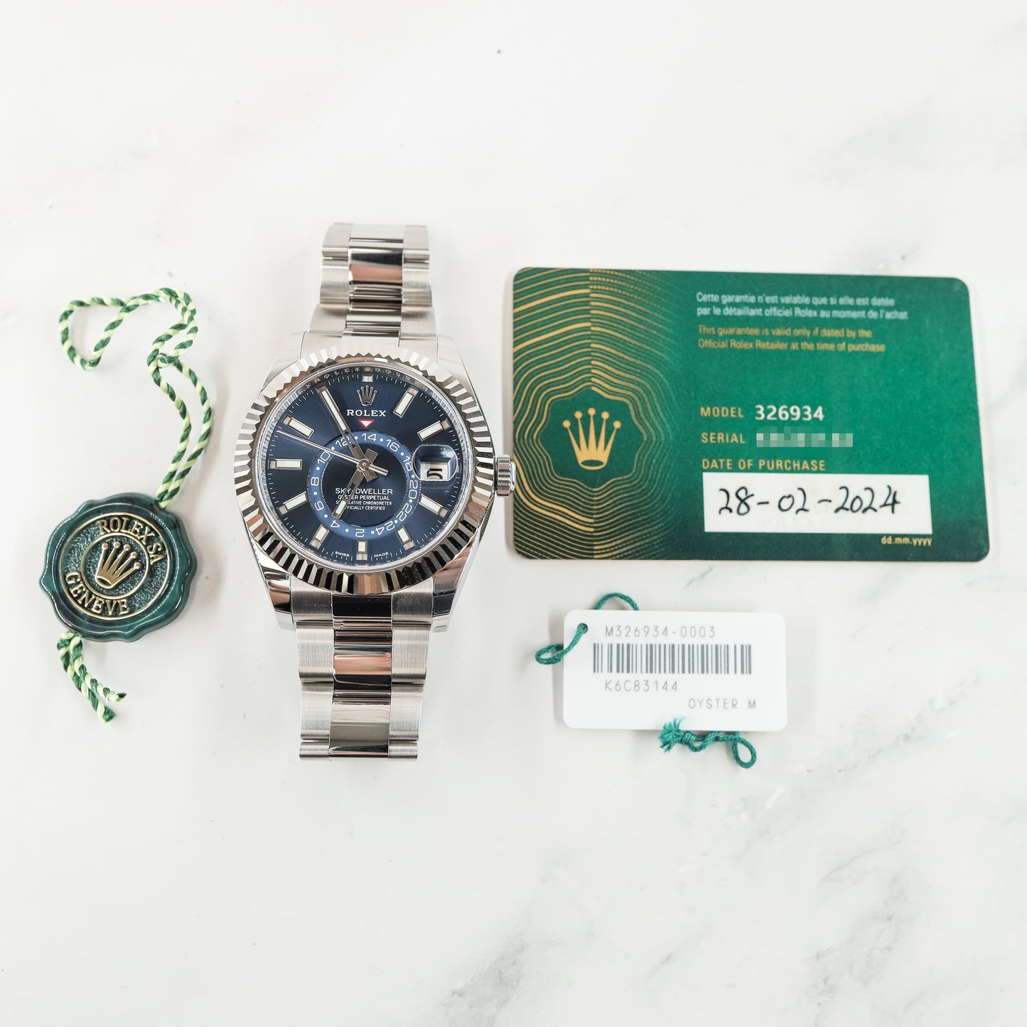 Rolex Sky-Dweller 326934 with Card