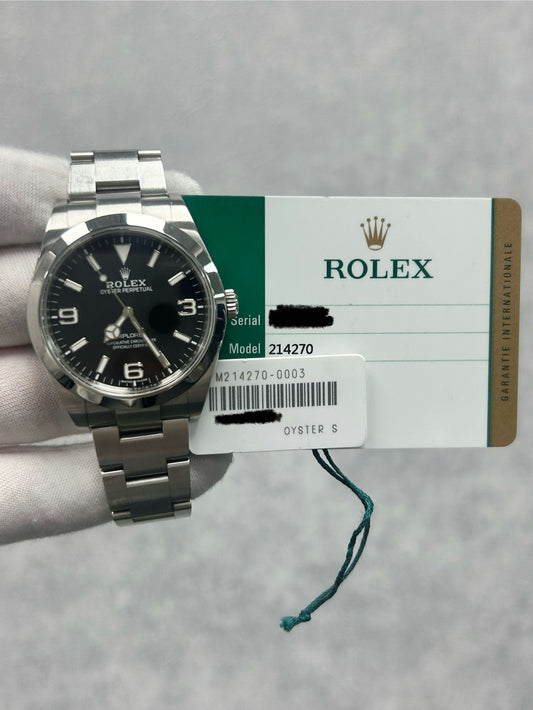 Rolex Explorer 214270 with White Tag and Card