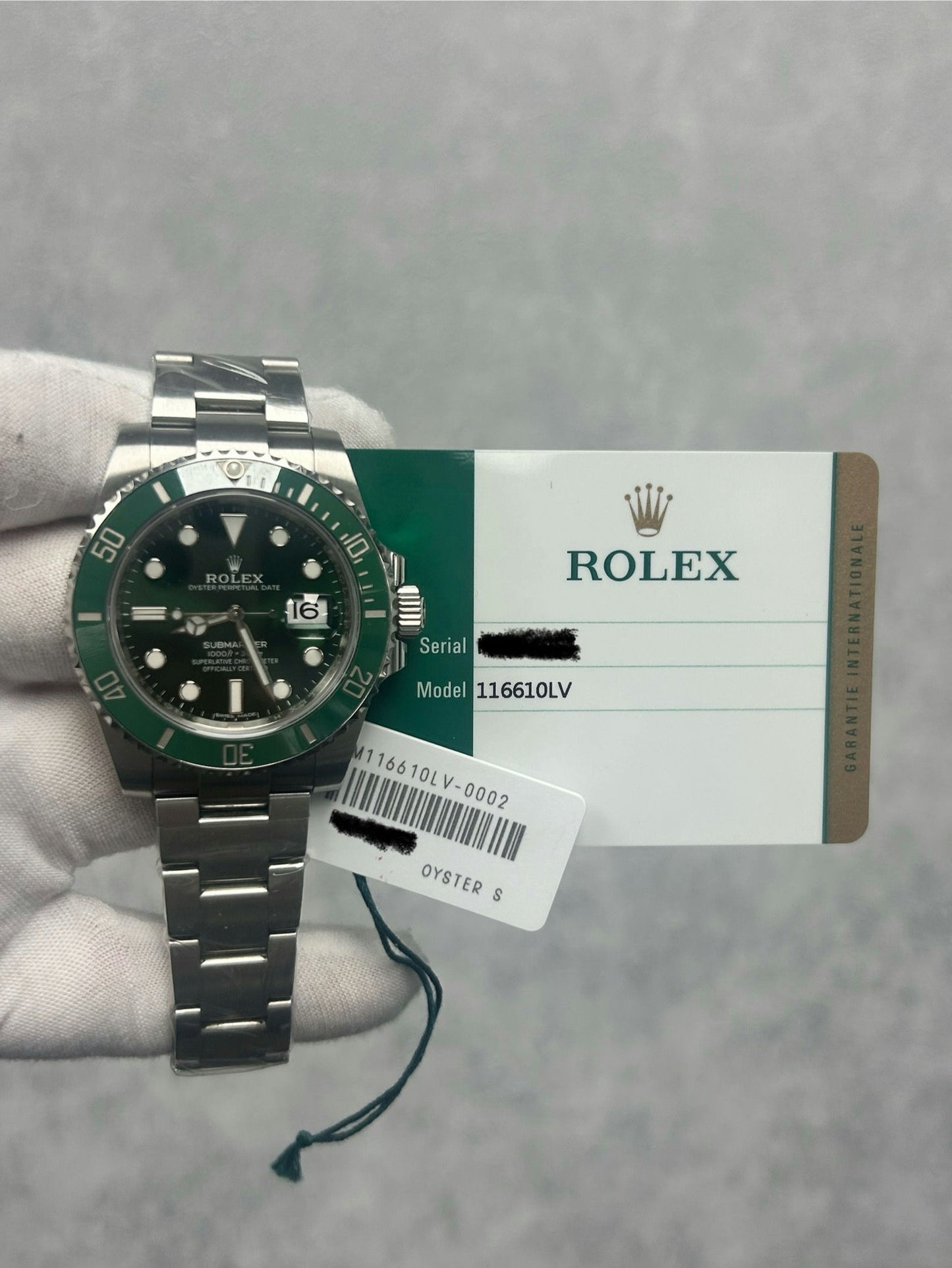 Rolex Submariner 116610LV with Card and White Tag